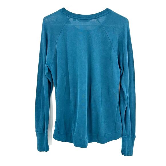 Athleta Size Medium Blue Long Sleeve Shirt Top Blouse Soft Modal Blend Athletic‎ - Picture 2 of 7